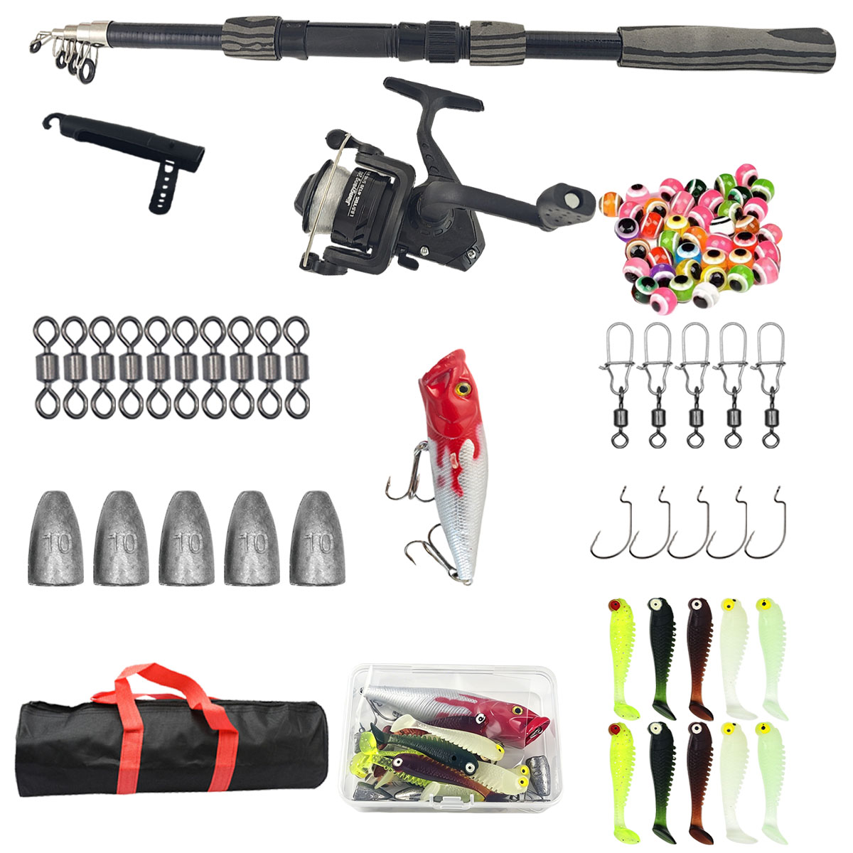 Fishing Rod Combo - Przenośny zestaw wędkarski z teleskopową wędką